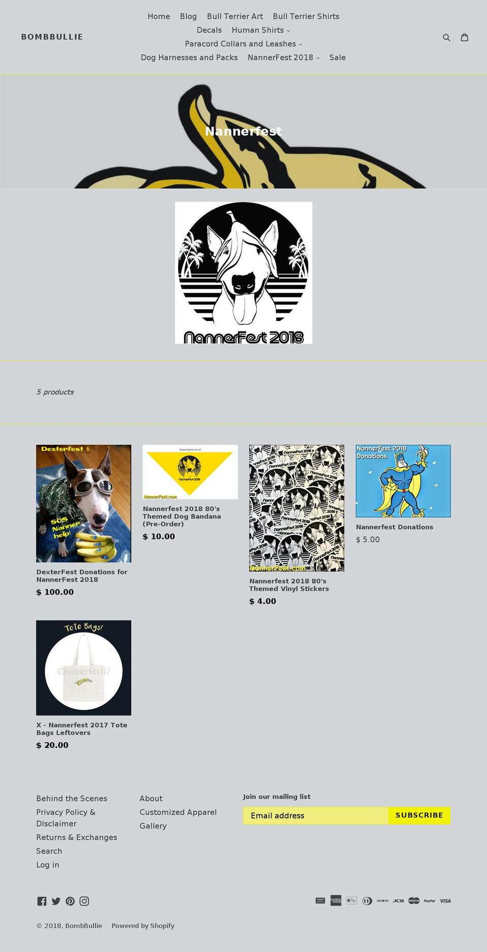 nannerfest.com — Shopify storefront screenshot