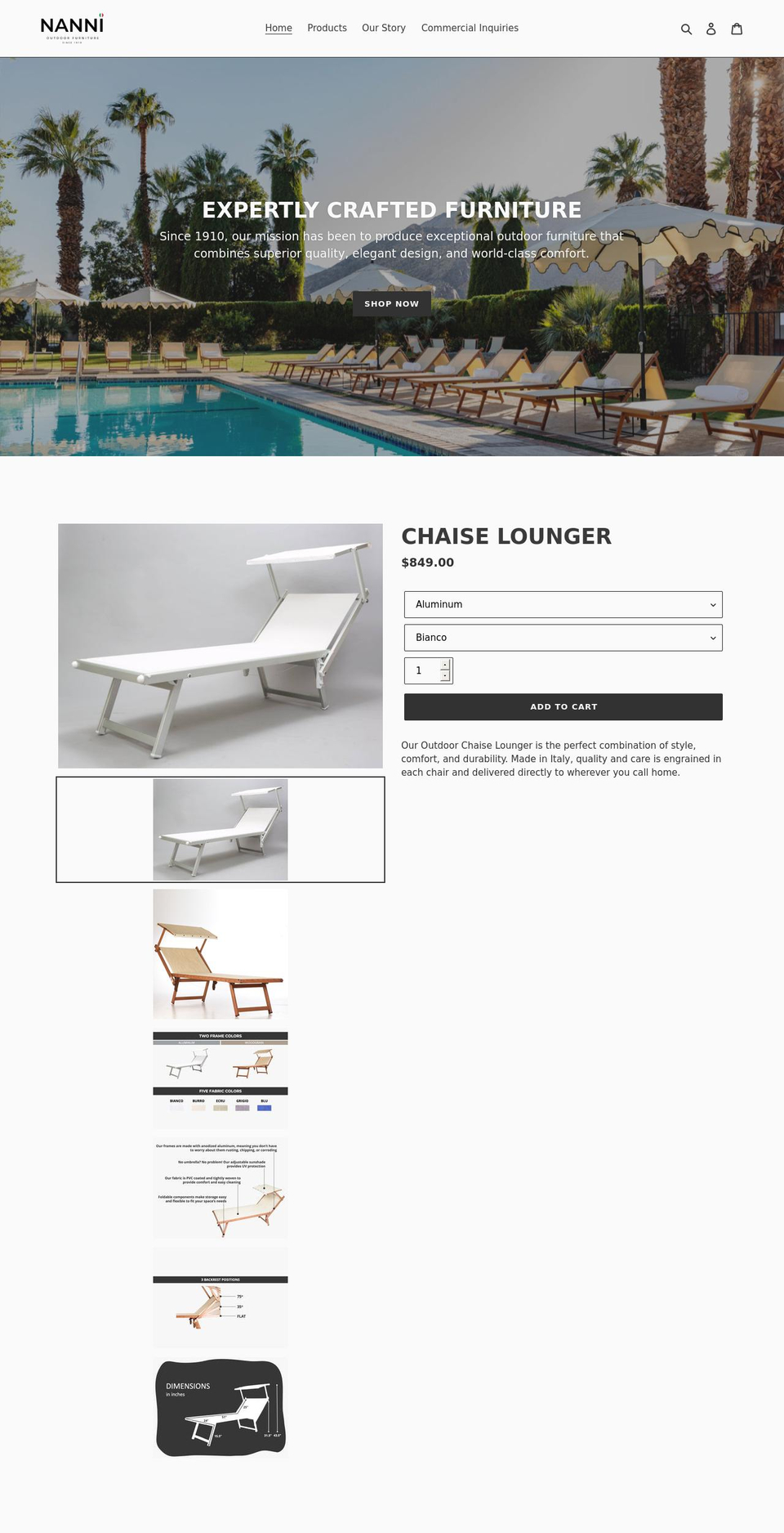 nanniusa.com shopify website screenshot