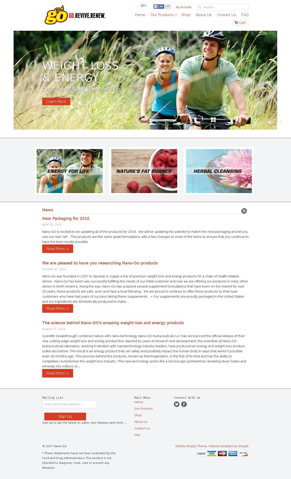 nano-go.com shopify website screenshot