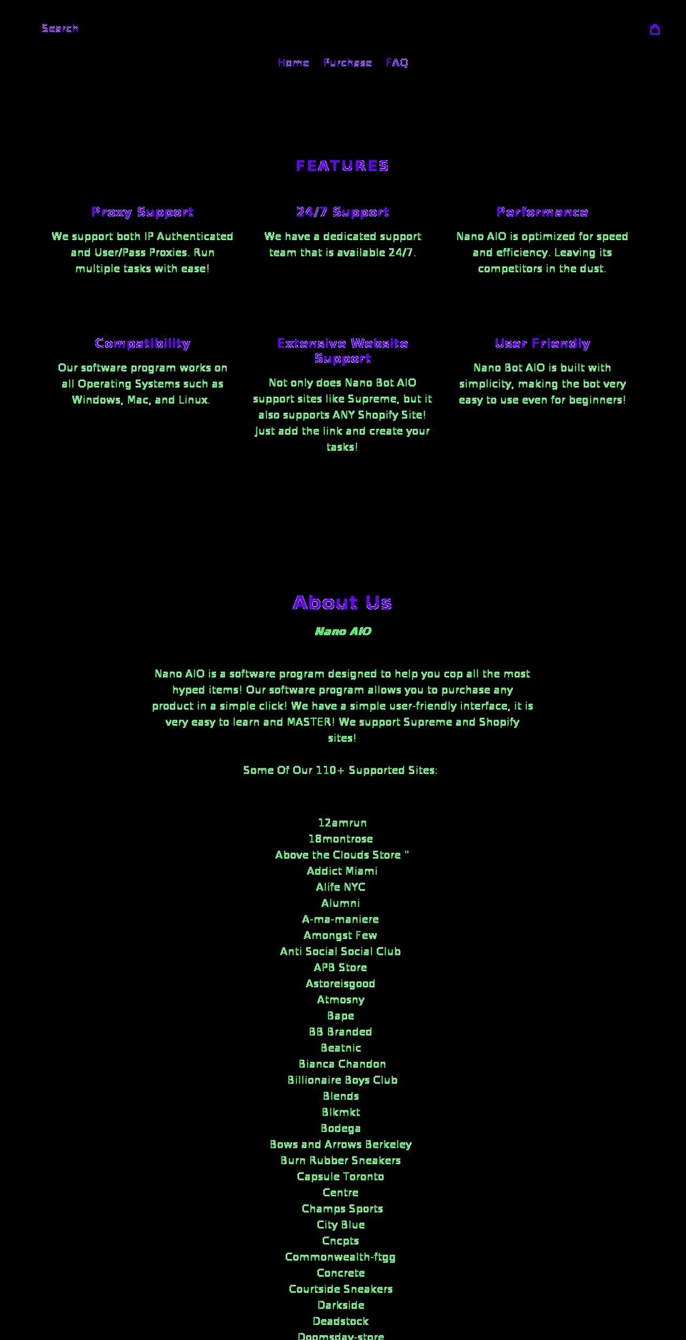 nanoaio.com — Shopify storefront screenshot
