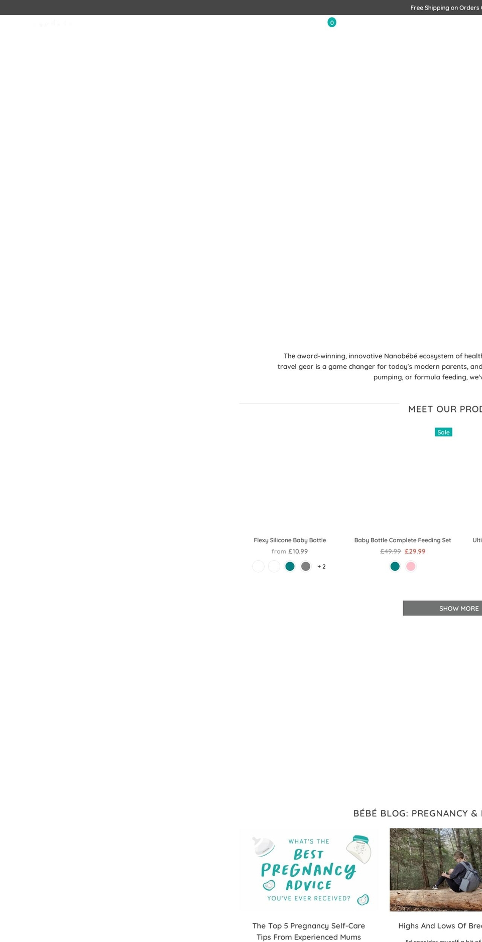 nanobebe.co.uk shopify website screenshot