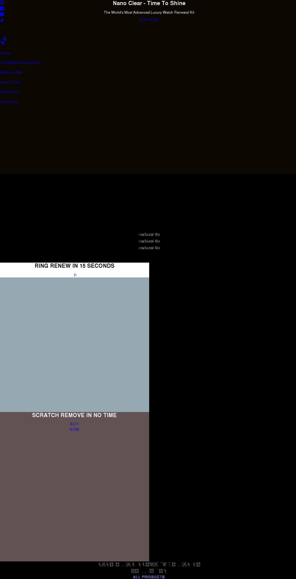 nanoclear.com shopify website screenshot