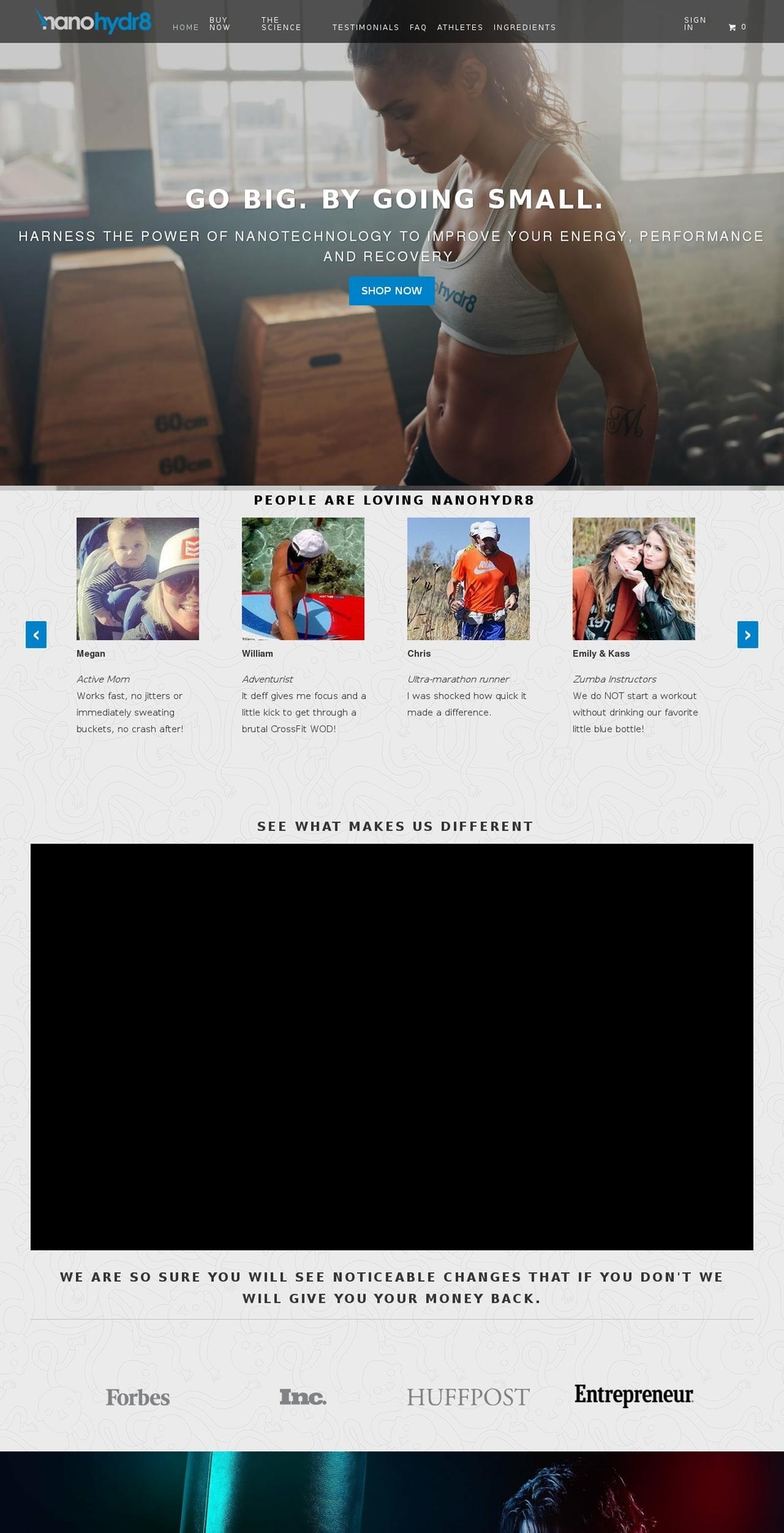 nanohydr8.com shopify website screenshot