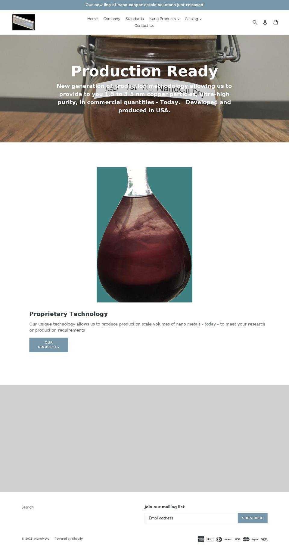 nanomets.com — Shopify storefront screenshot