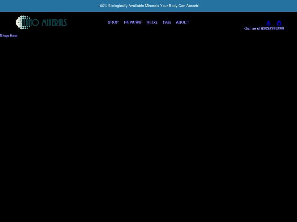 nanominerals.co.uk shopify website screenshot