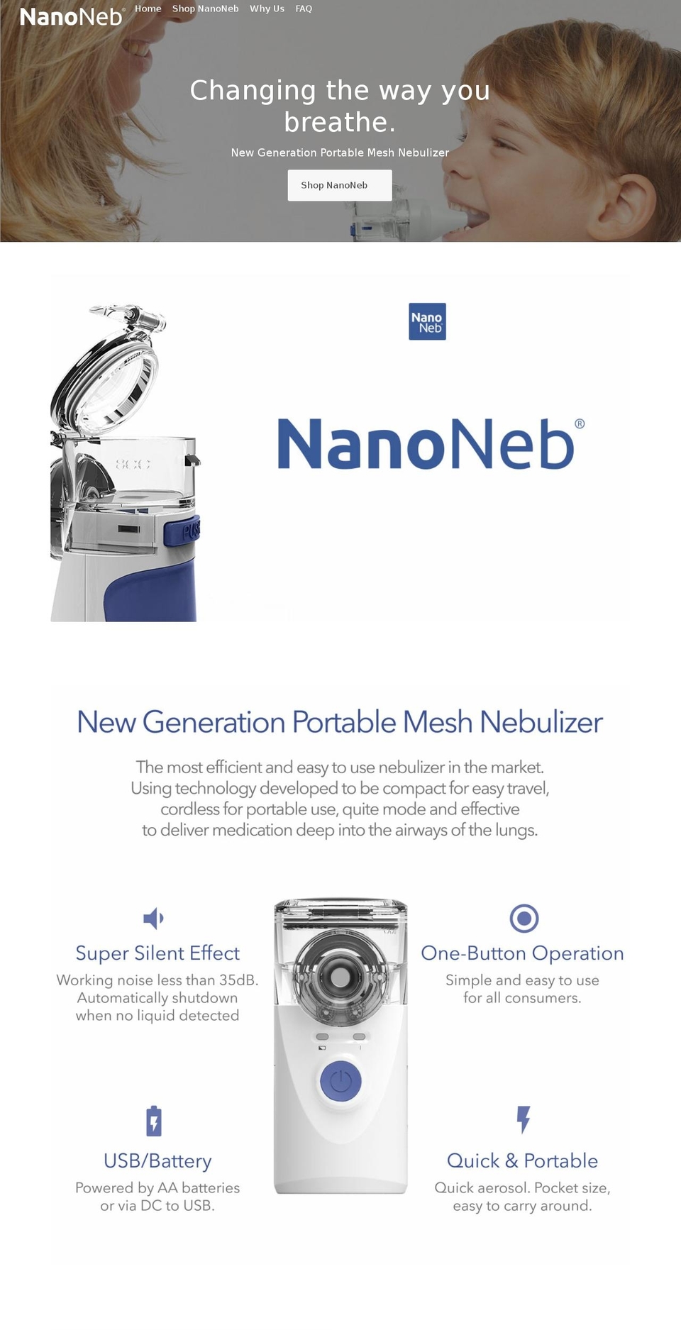 nanoneb.com shopify website screenshot