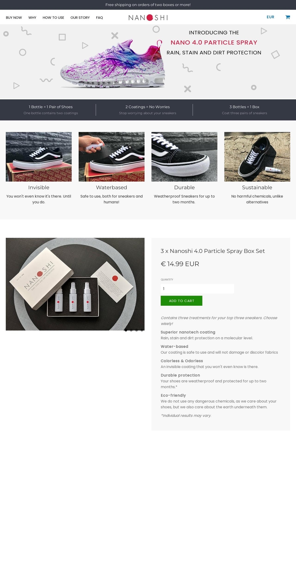 nanoshi.com shopify website screenshot