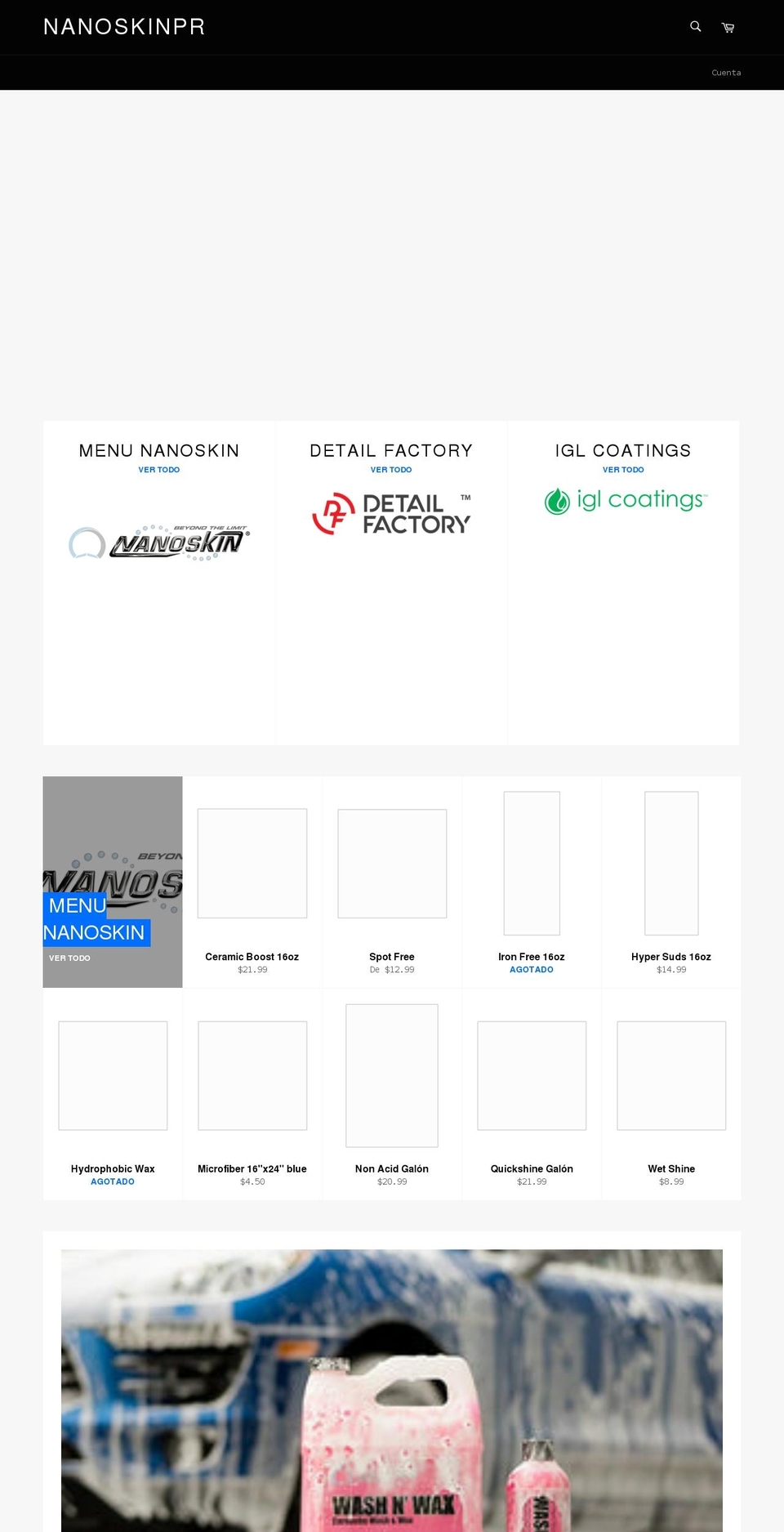 nanoskinpr.com shopify website screenshot