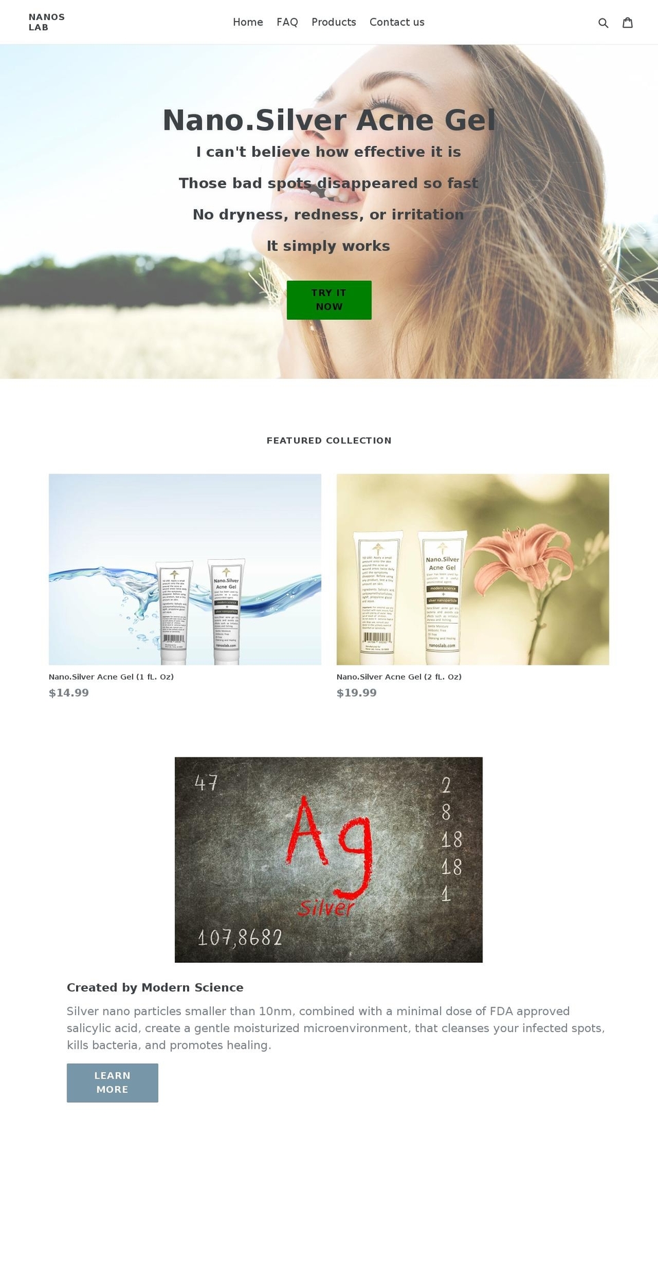 nanoslab.com shopify website screenshot
