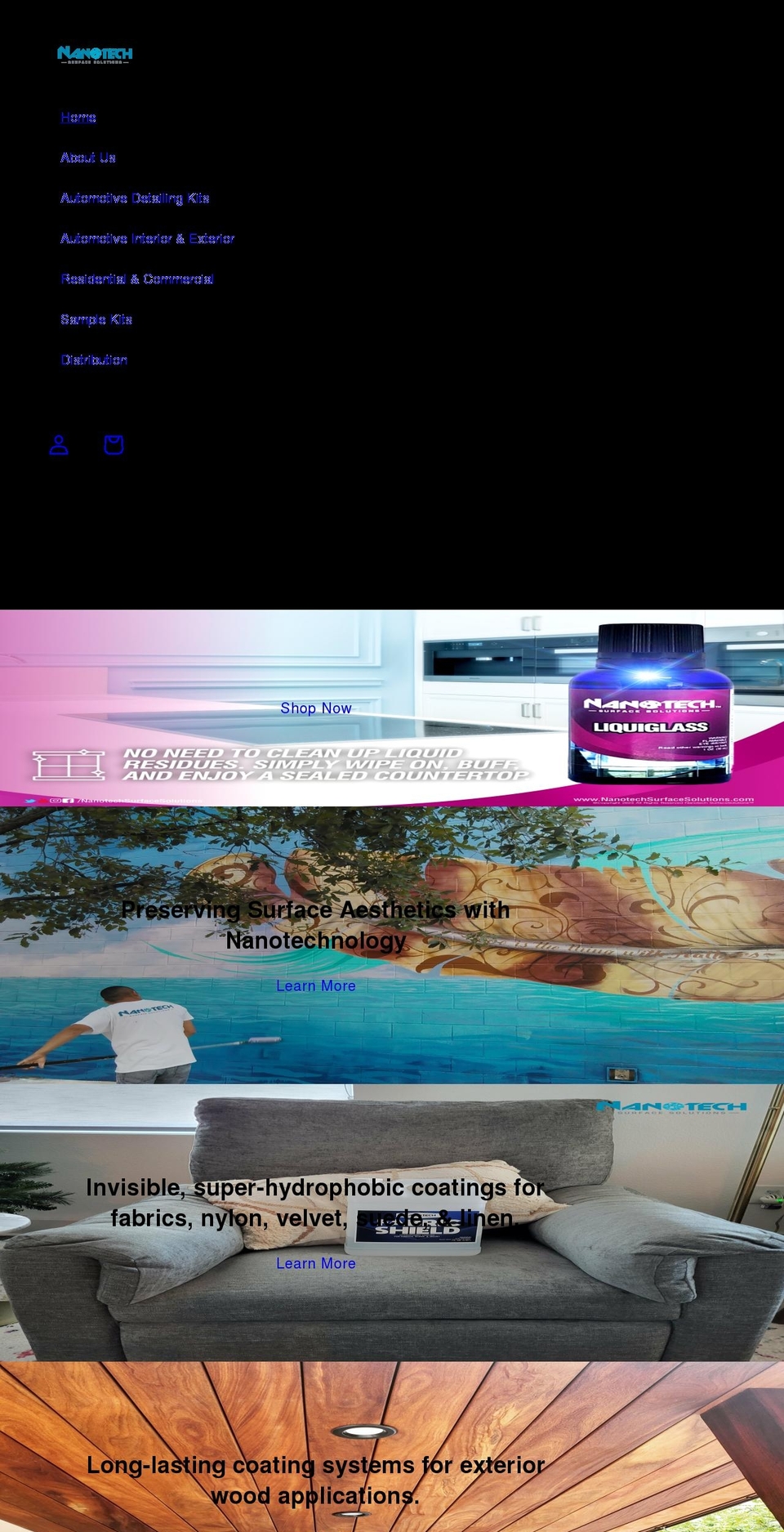 nanotechsurfacesolutions.com shopify website screenshot