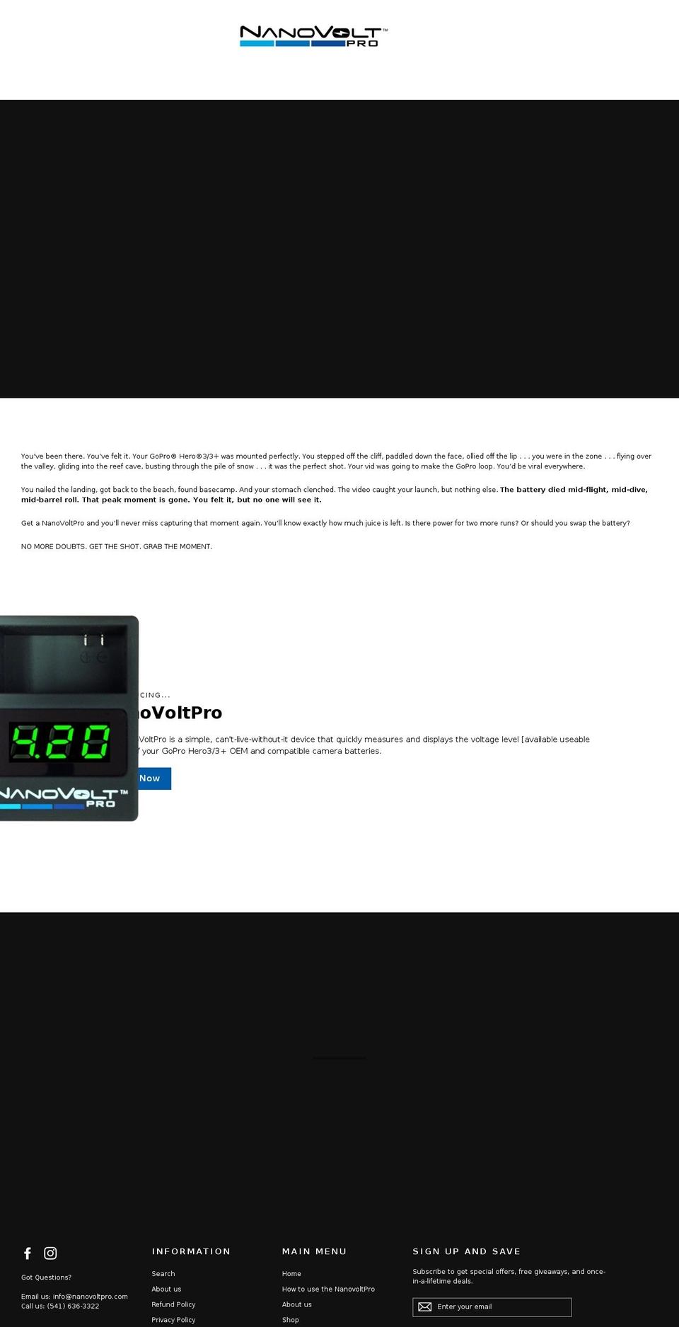 nanovoltpro.com — Shopify storefront screenshot
