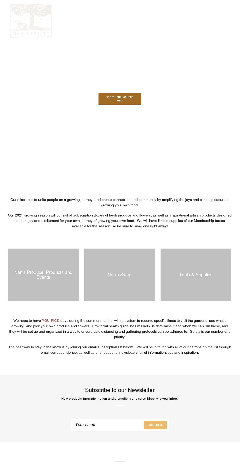 nansestate.com shopify website screenshot