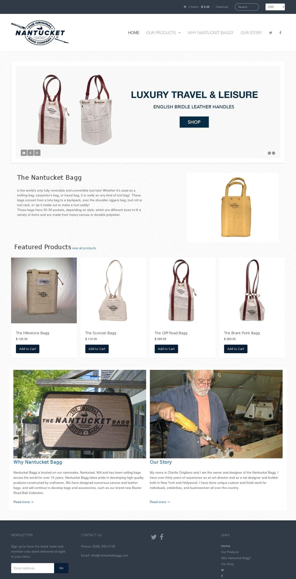 nantucketbagg.com shopify website screenshot