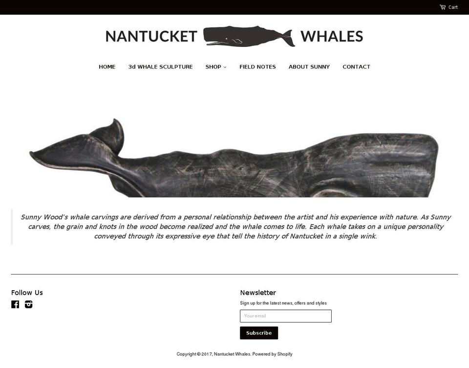 nantucketwhales.com shopify website screenshot