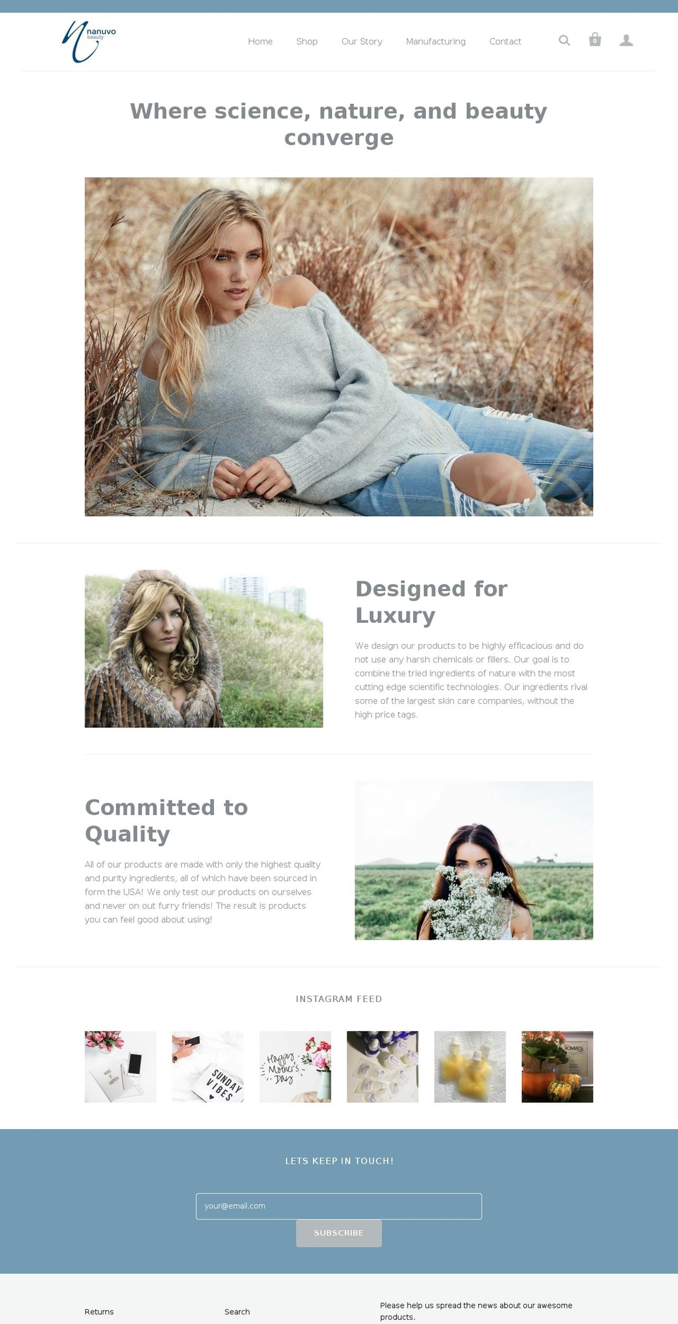 nanuvobeauty.com — Shopify storefront screenshot