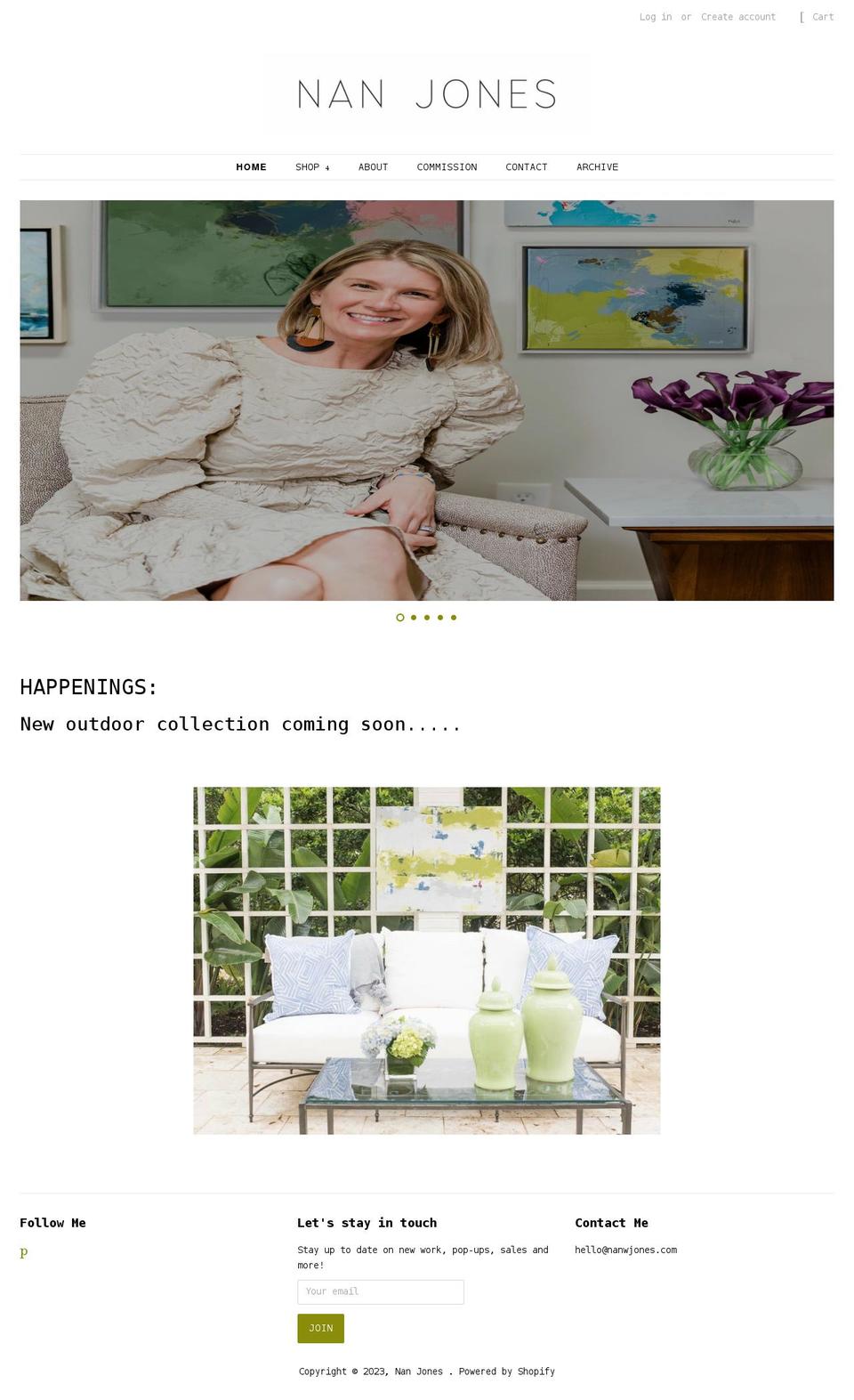 nanwjones.com shopify website screenshot