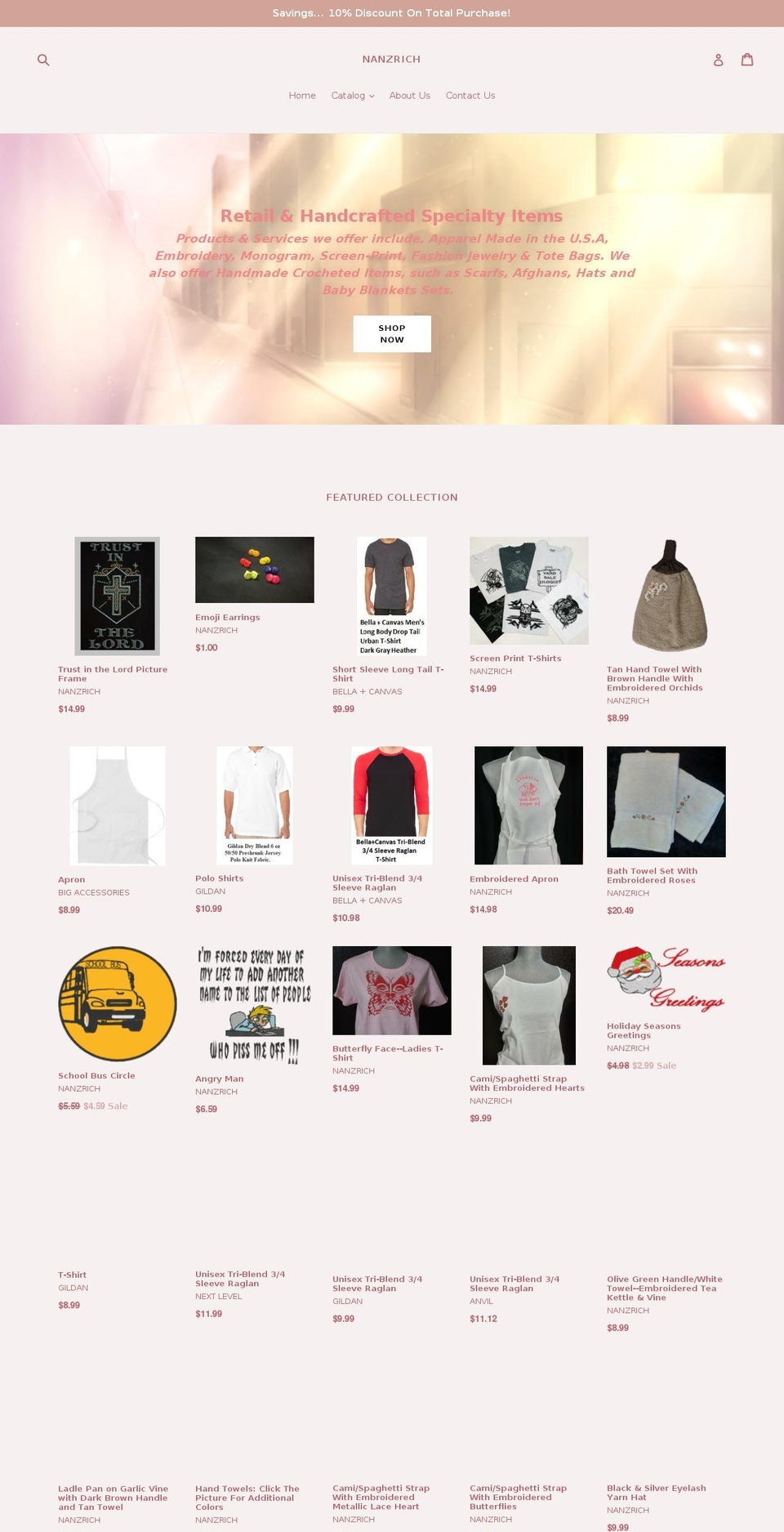 nanzrich.com — Shopify storefront screenshot