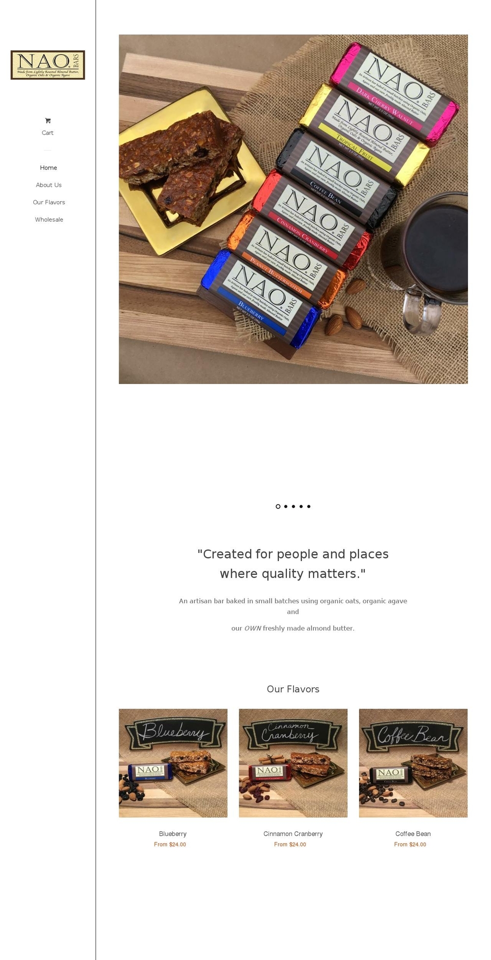 naobars.com — Shopify storefront screenshot