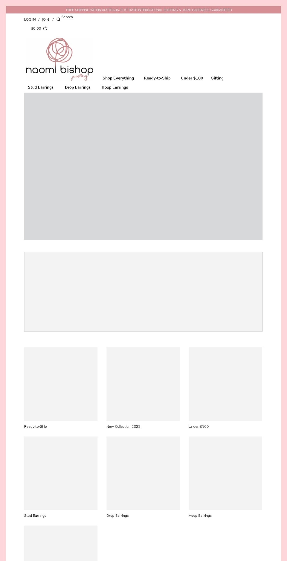 naomibishopjewellery.com shopify website screenshot