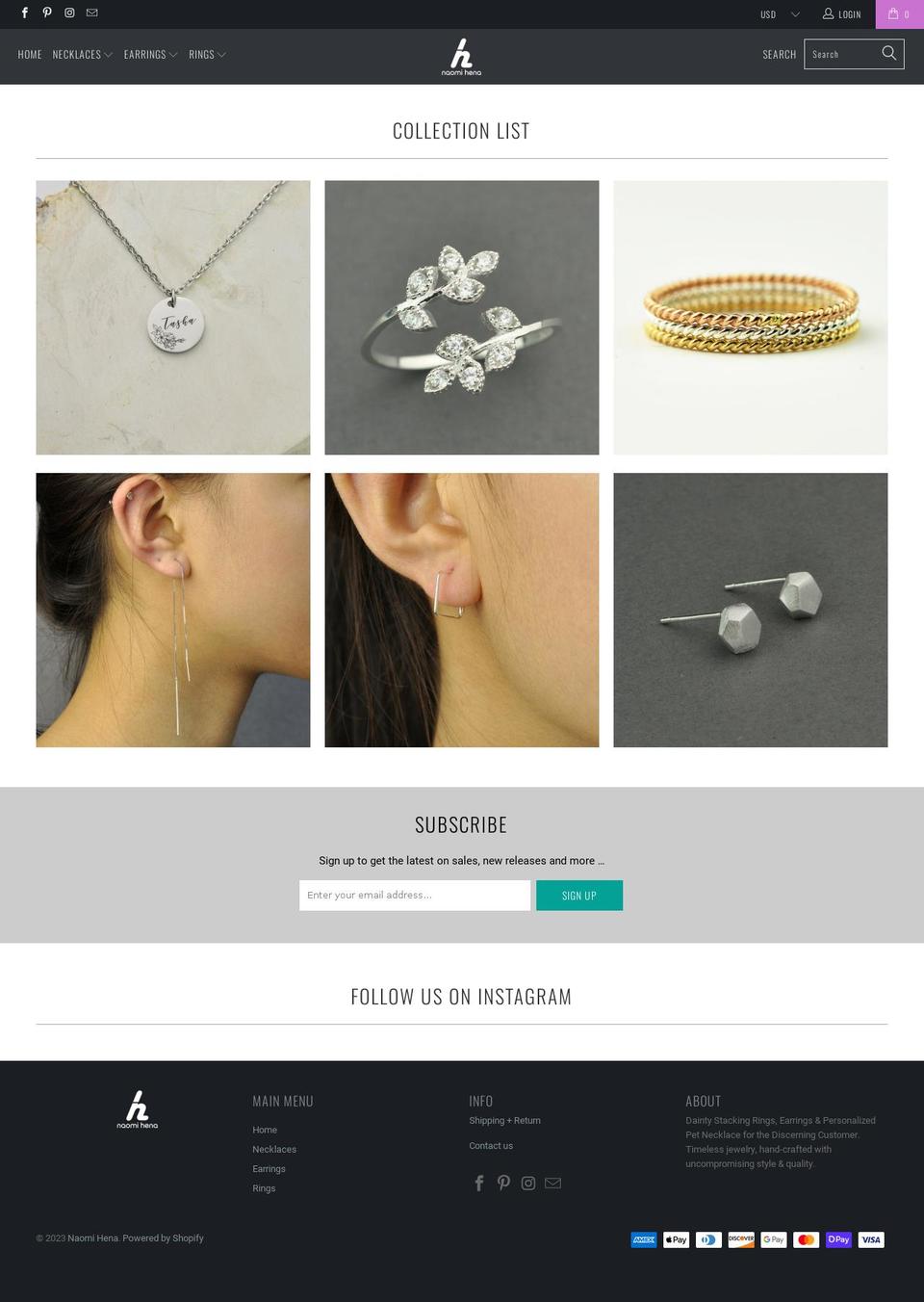 naomihena.com — Shopify storefront screenshot