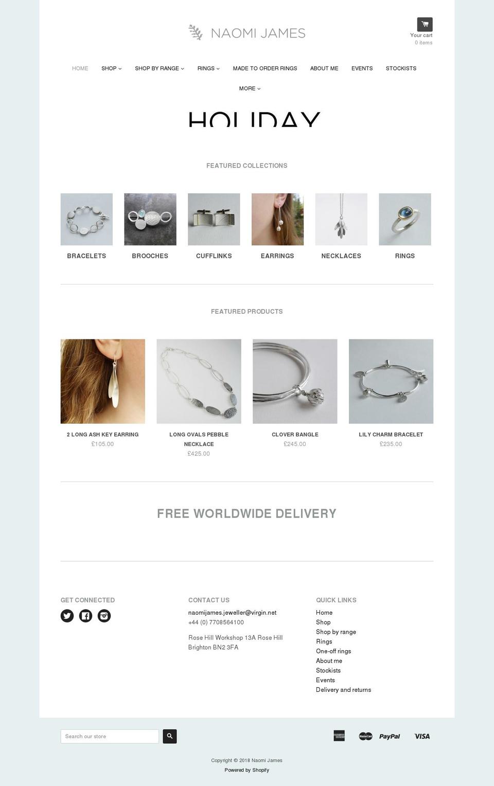 naomijames.co.uk shopify website screenshot