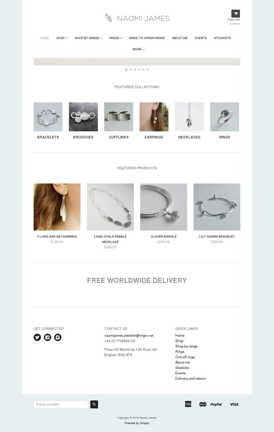 naomijames.com — Shopify storefront screenshot