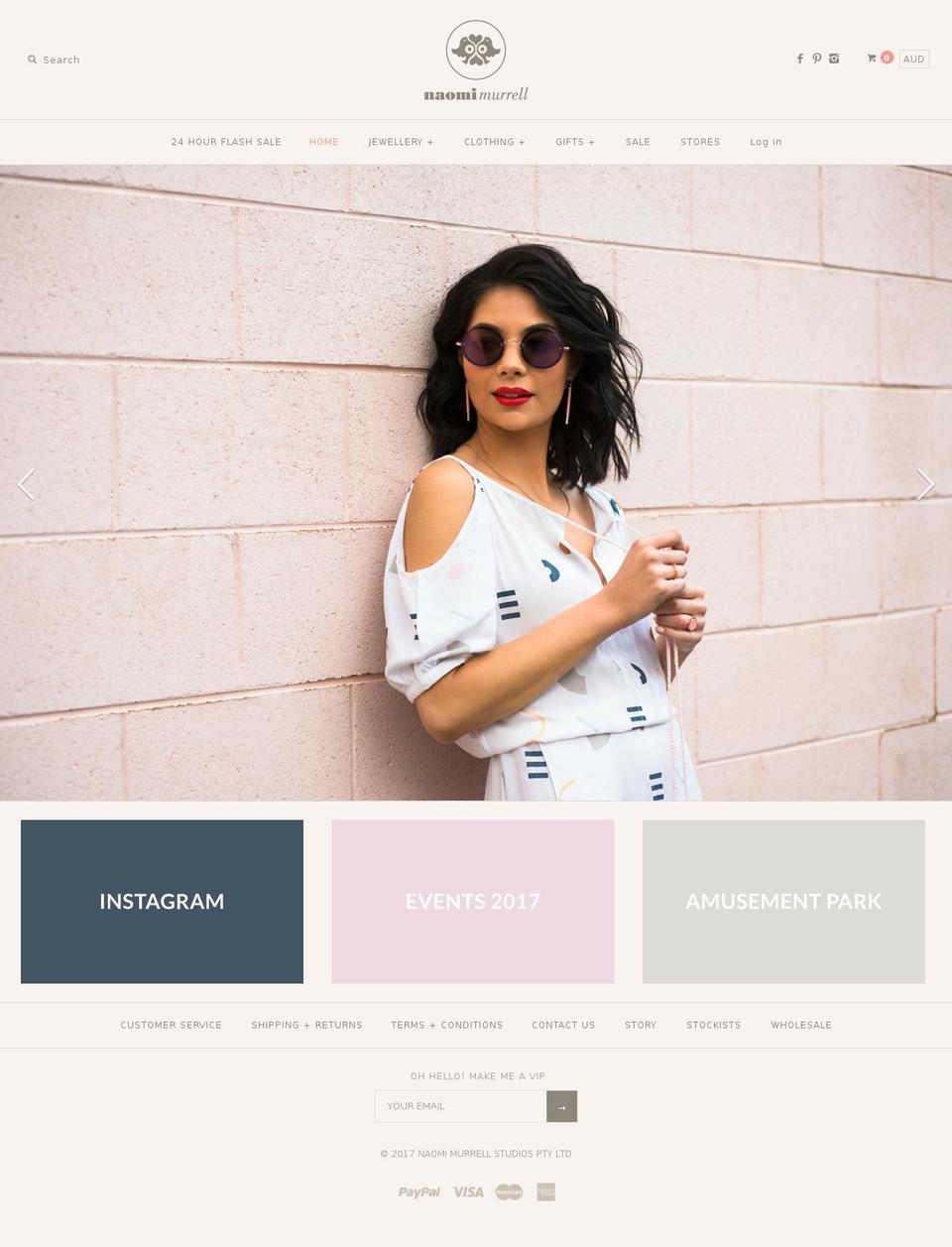 naomimurrell.com shopify website screenshot