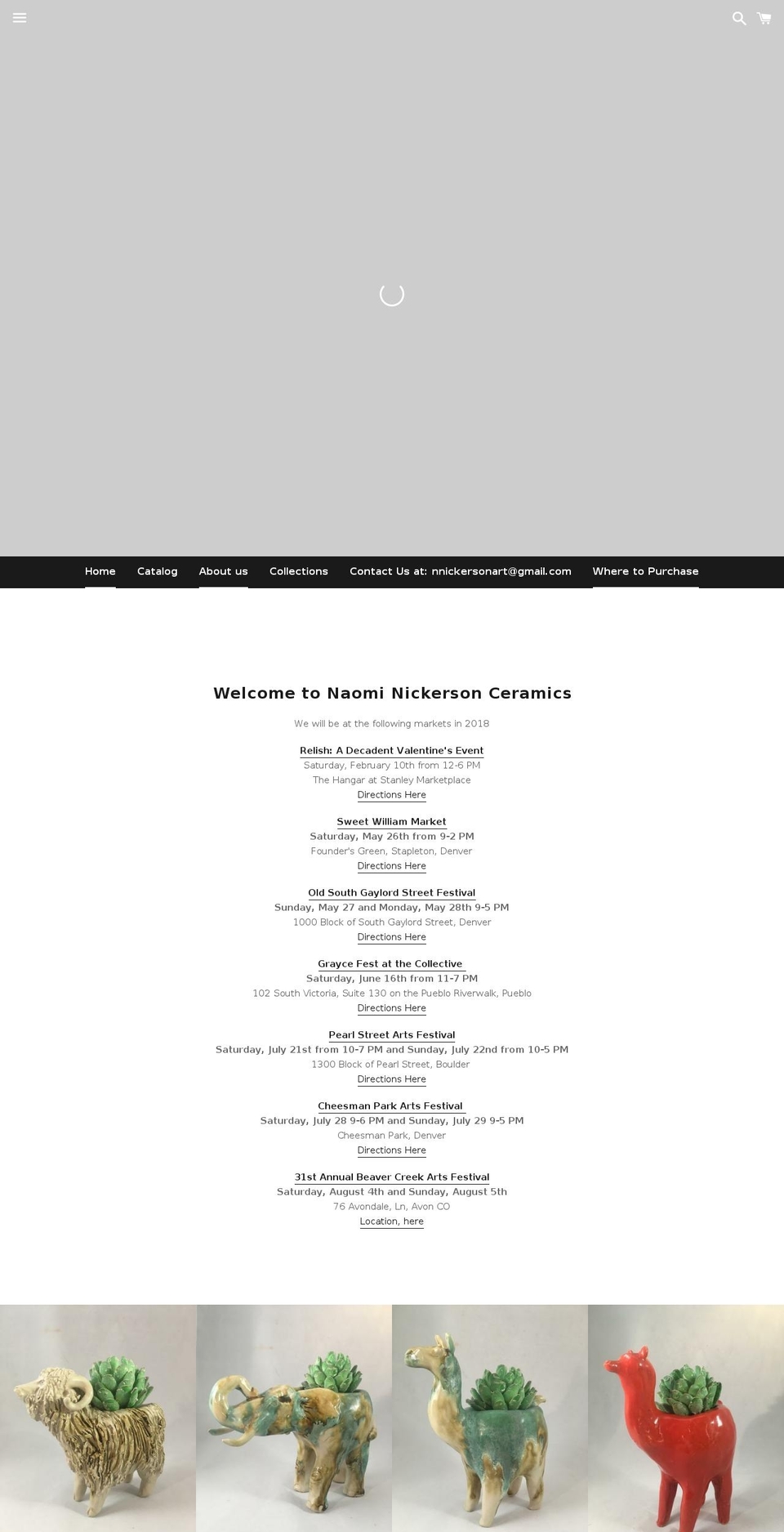 naominickersonceramics.com — Shopify storefront screenshot