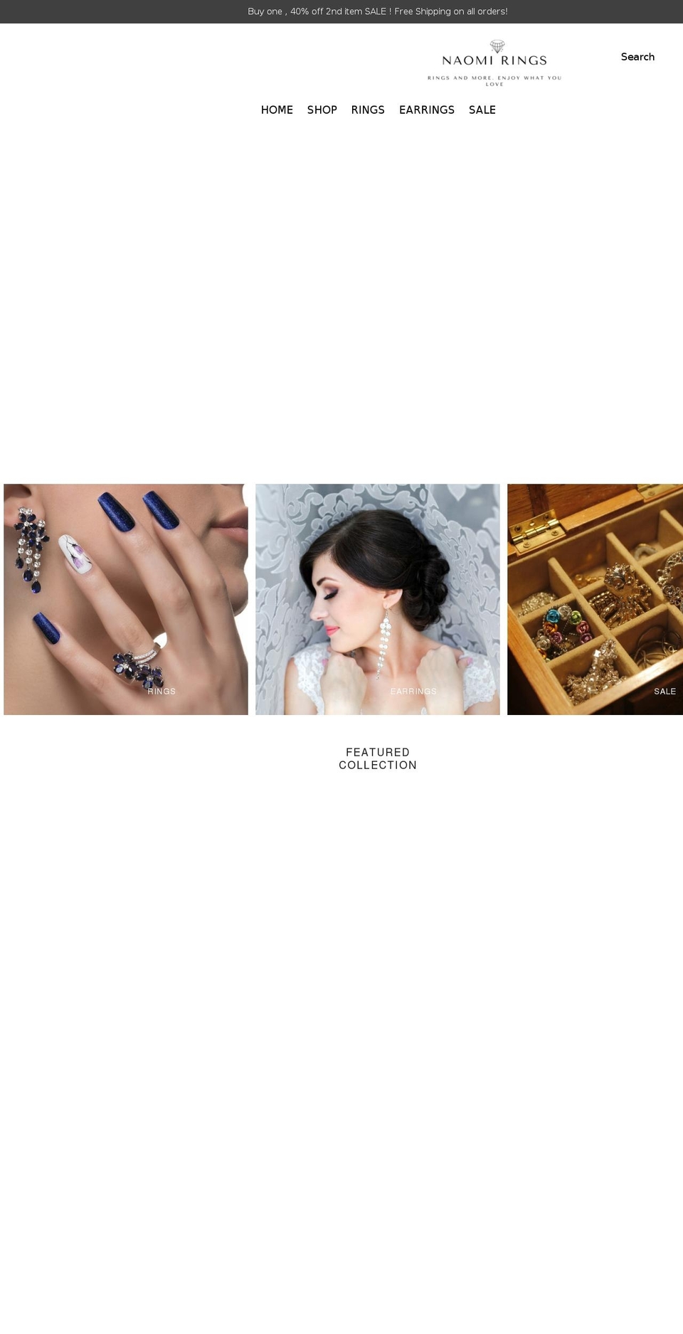naomirings.com shopify website screenshot