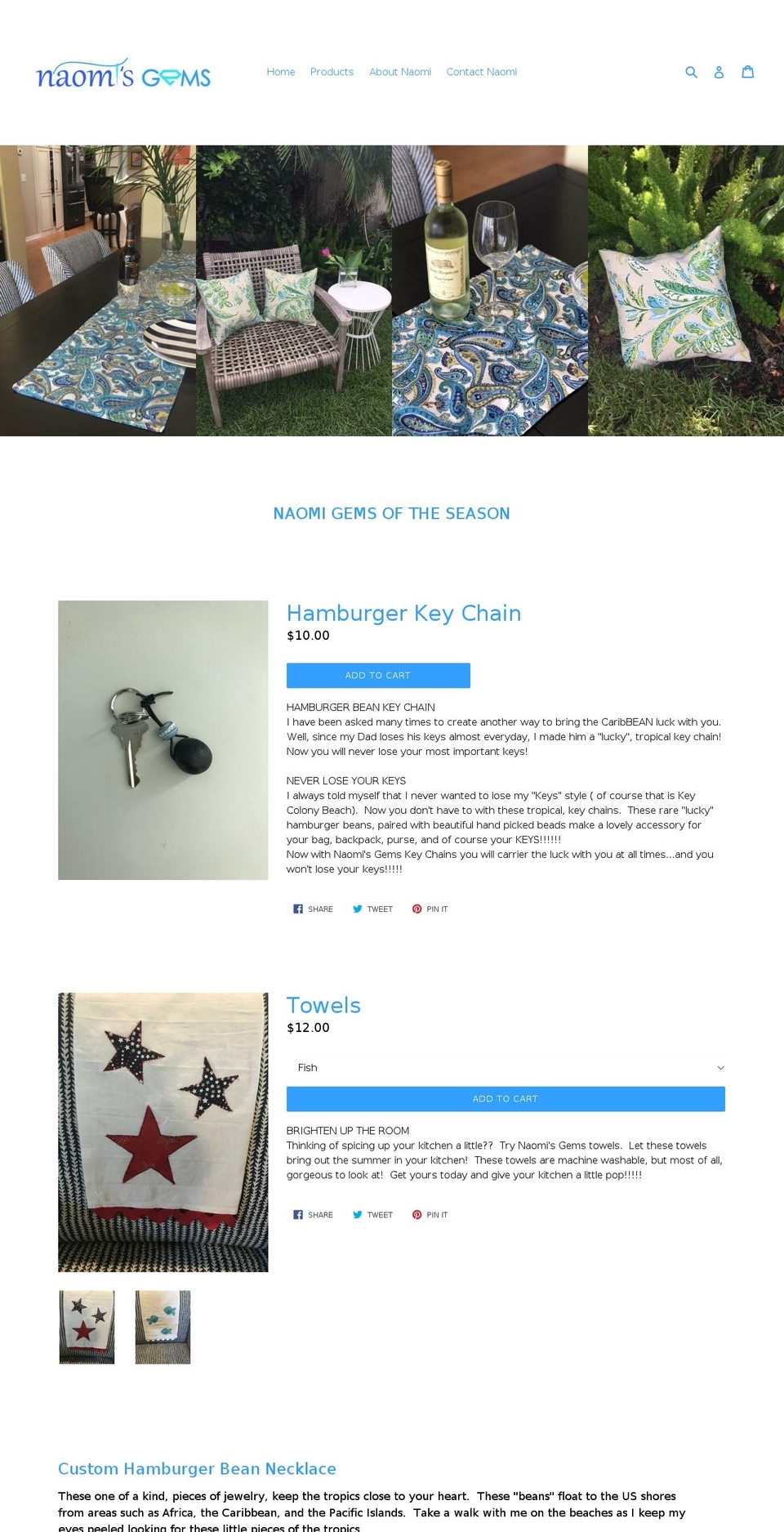 naomisgems.com — Shopify storefront screenshot