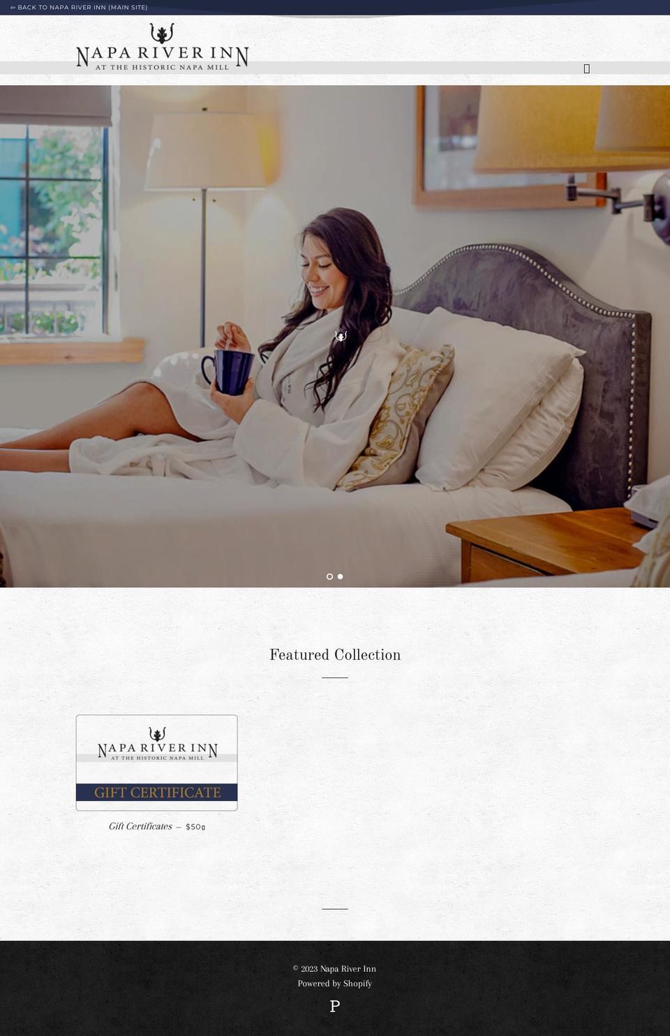 napa-river-inn.myshopify.com shopify website screenshot