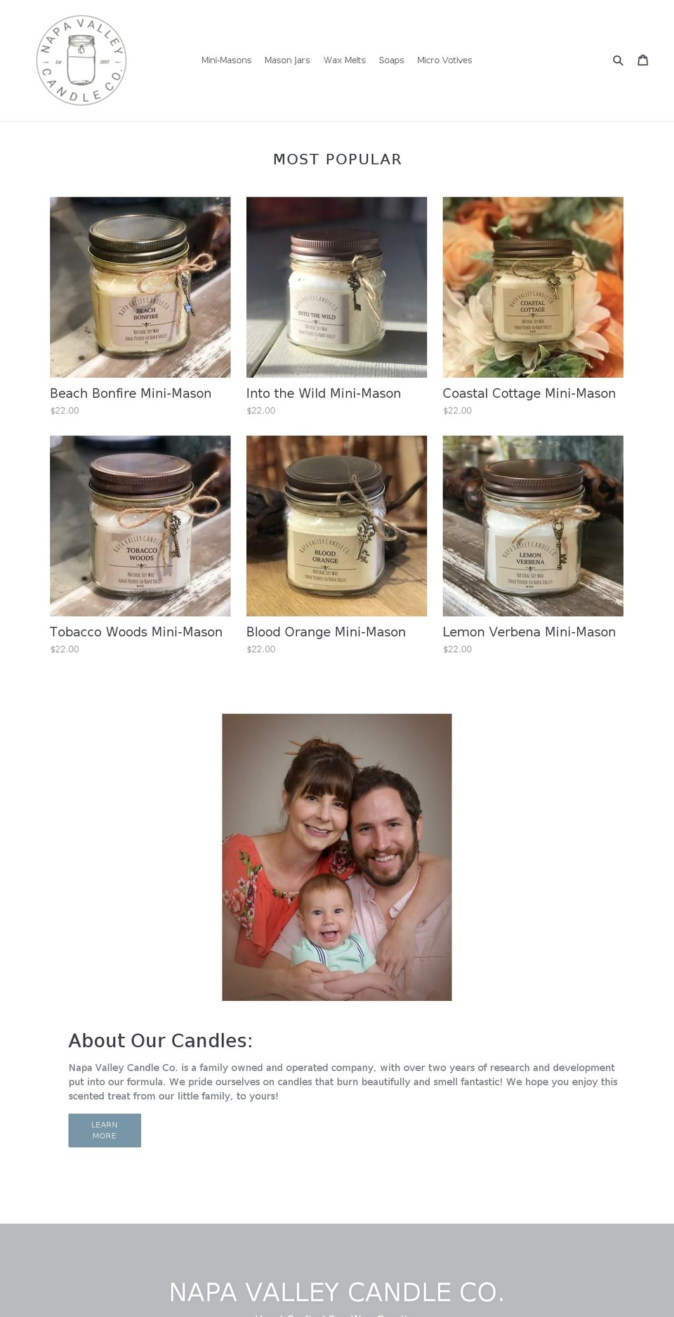 napacandles.com — Shopify storefront screenshot