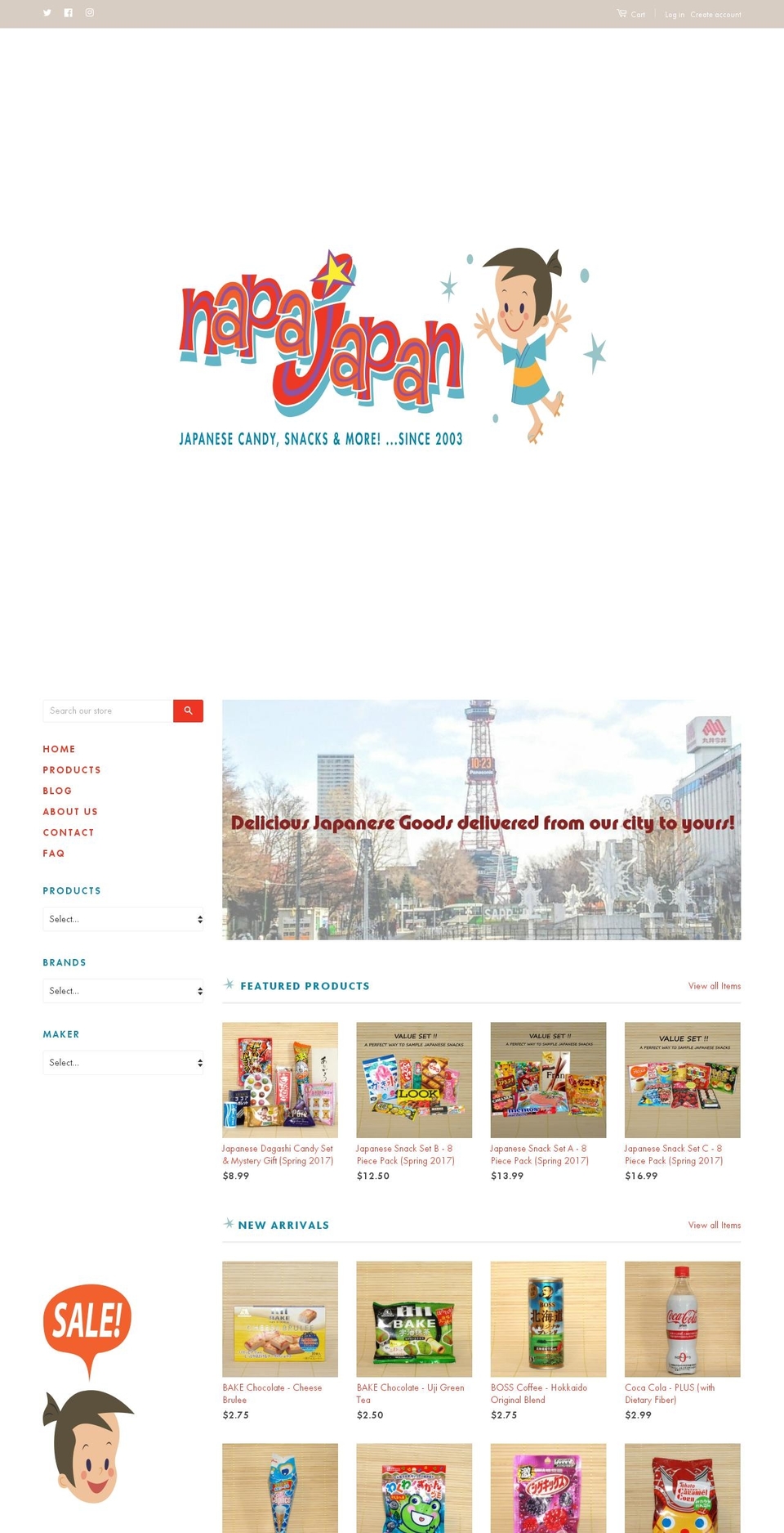 napajapan.com shopify website screenshot