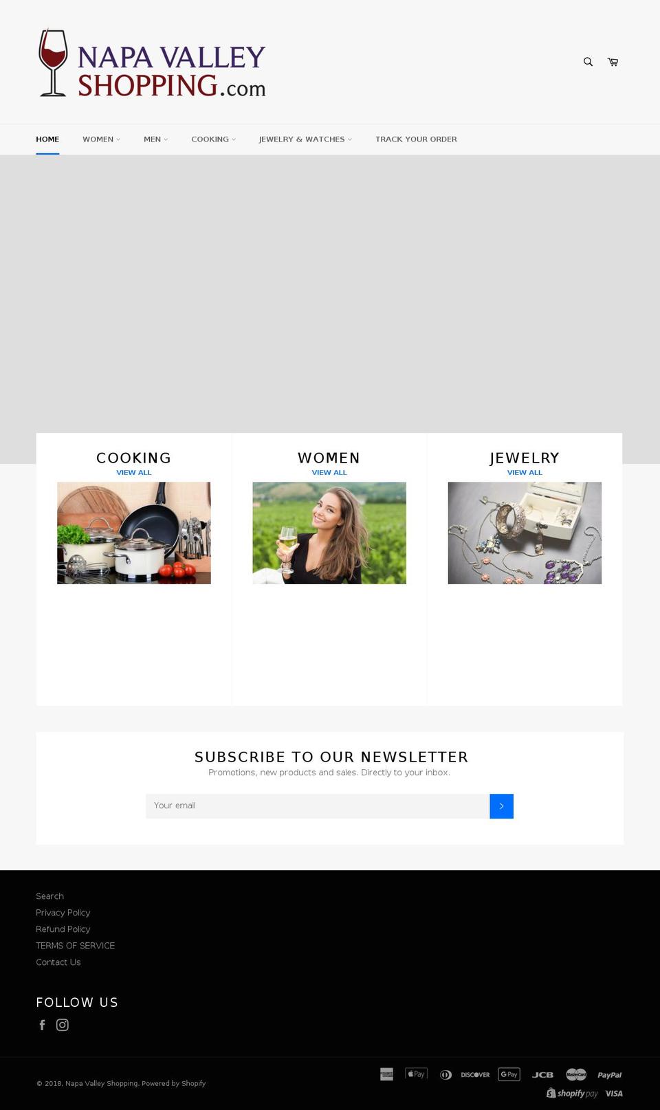 napavalleyshopping.com — Shopify storefront screenshot