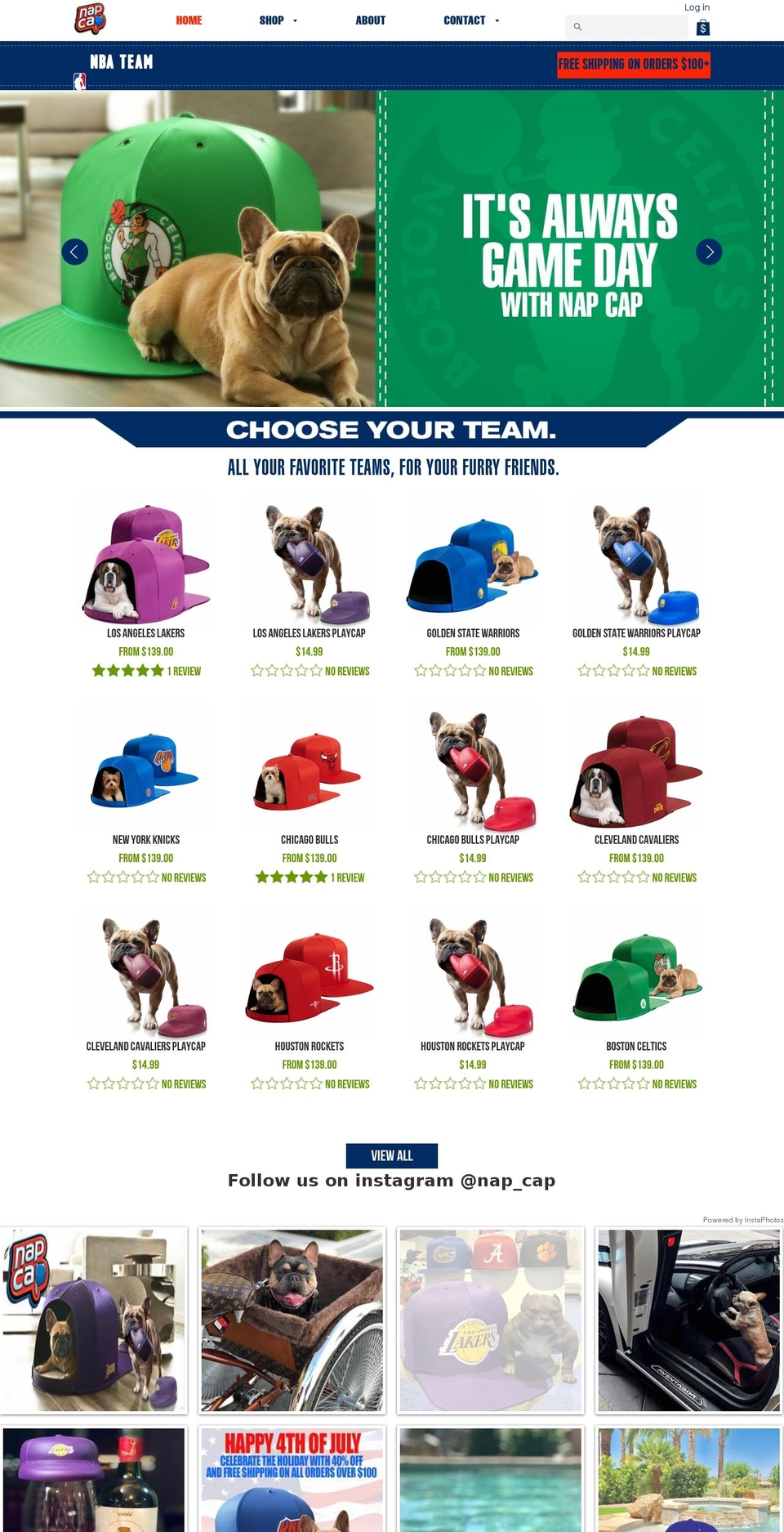 napcap.com shopify website screenshot