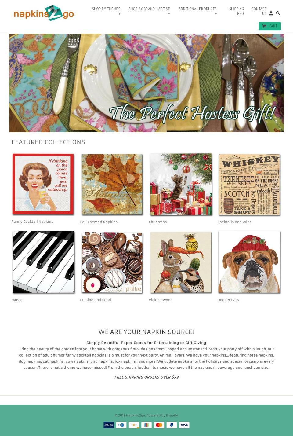 napkinstogo.com shopify website screenshot