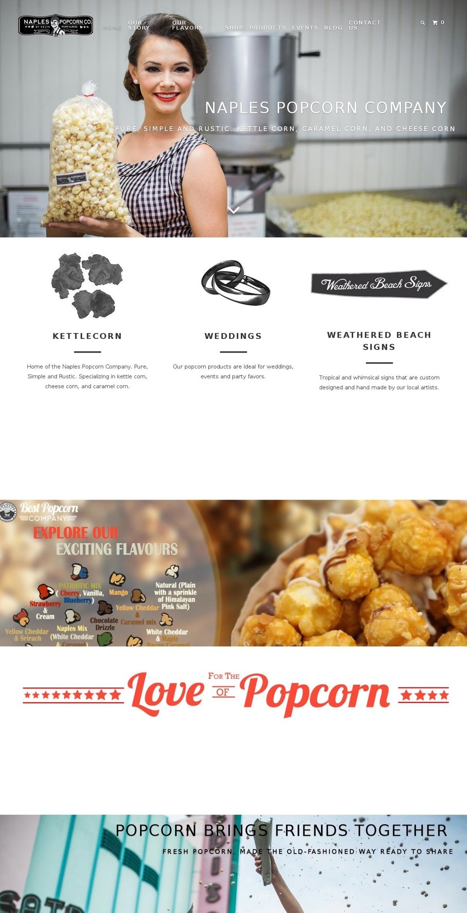 naplespopcorncompany.com shopify website screenshot