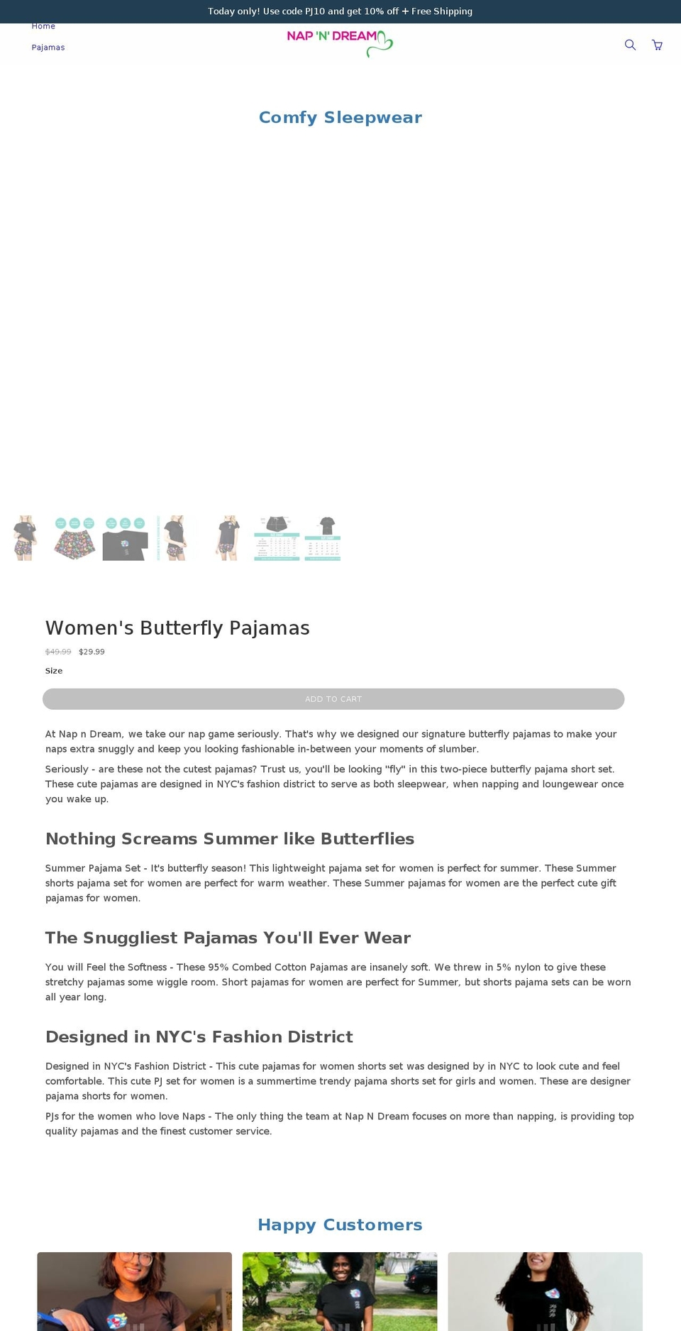 napndream.com shopify website screenshot
