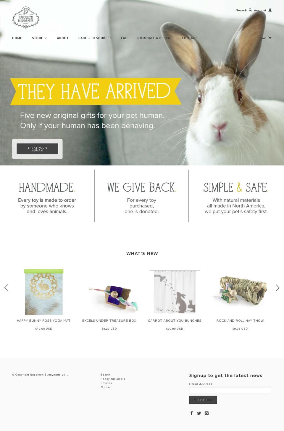 napoleonbunnyparte.com shopify website screenshot