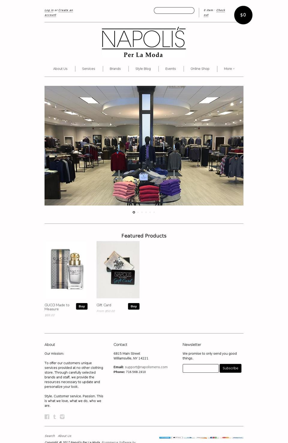 napolismens.com shopify website screenshot