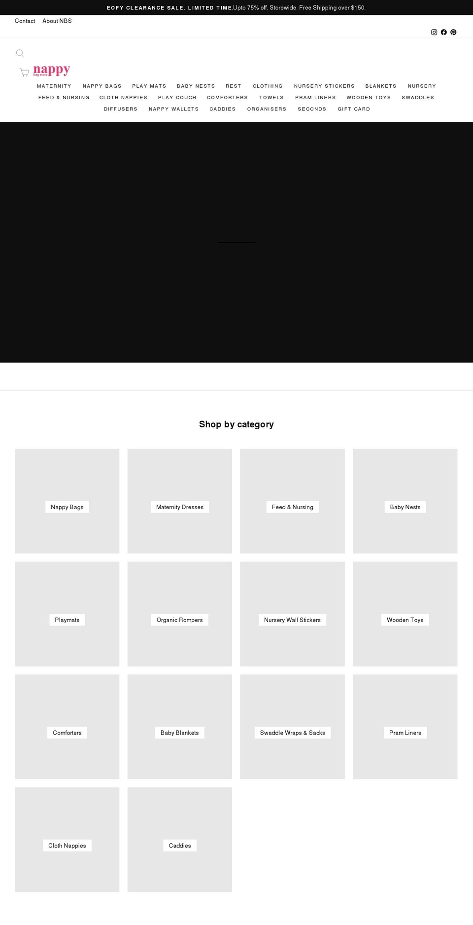 nappybagstore.com.au shopify website screenshot