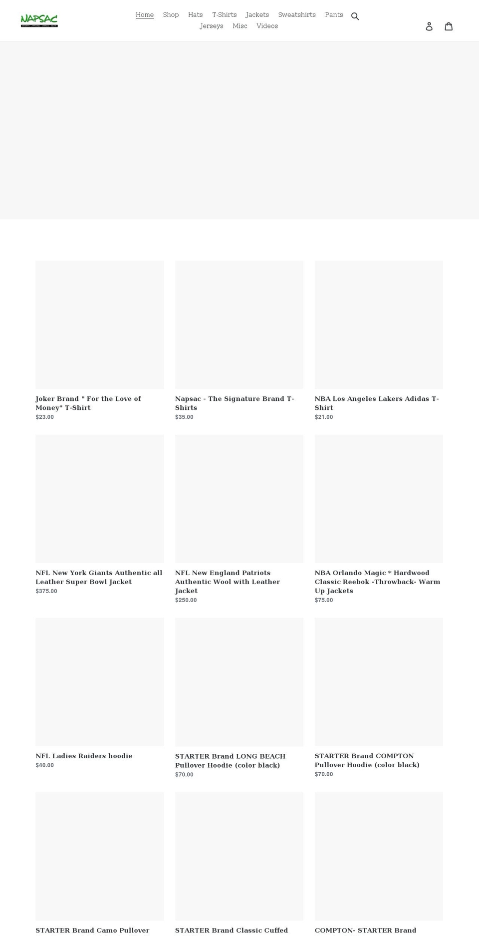 napsacshop.com shopify website screenshot