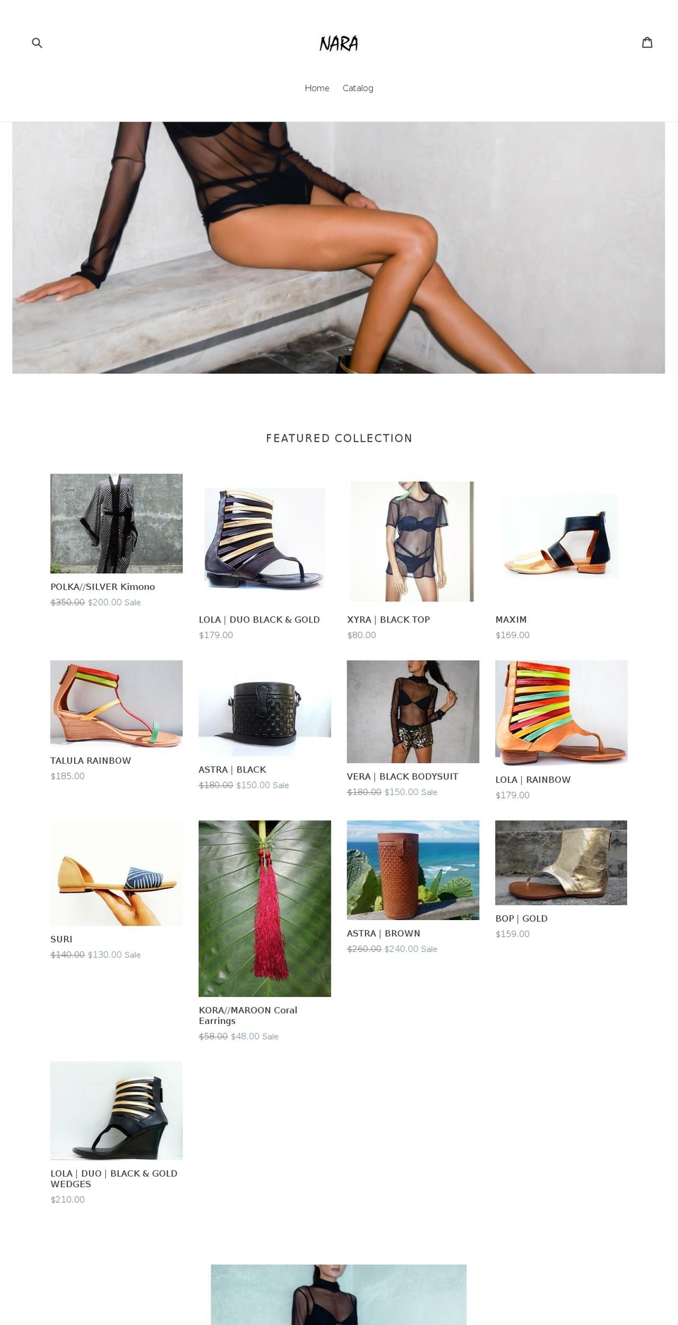naralabel.com shopify website screenshot