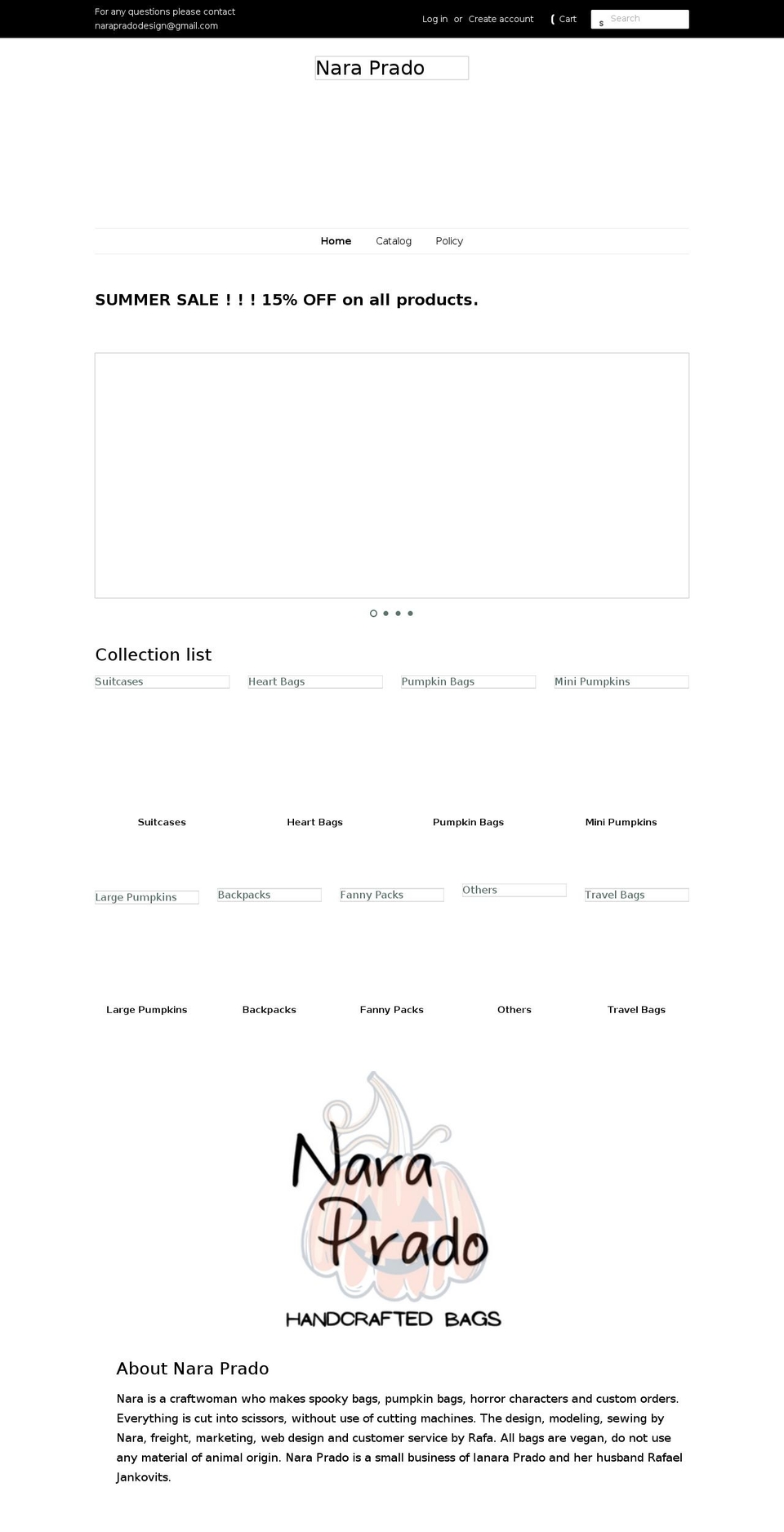 narapradodesign.com shopify website screenshot