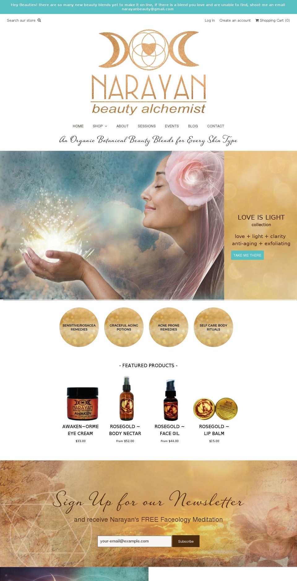 narayanbeauty.myshopify.com shopify website screenshot