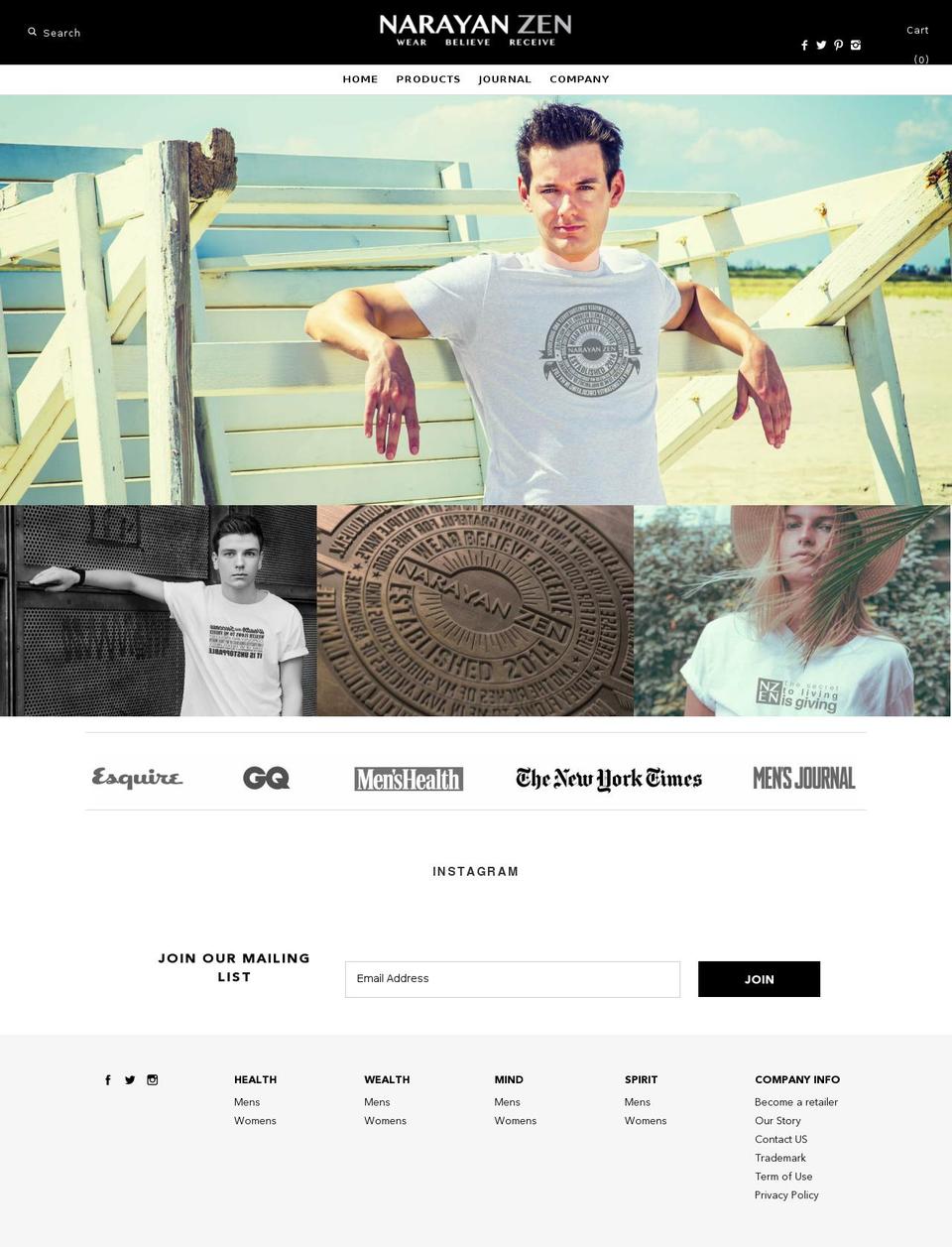 narayanzen.com shopify website screenshot