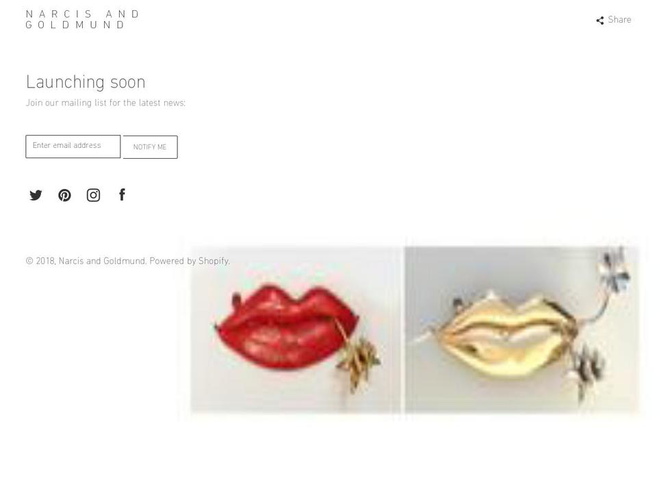 narcisandgoldmund.com — Shopify storefront screenshot