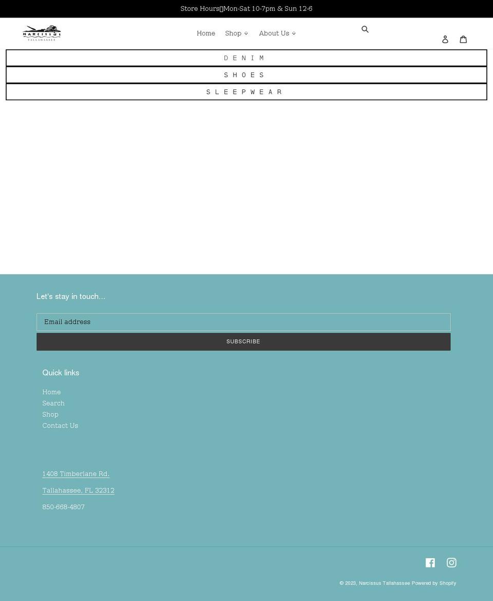 narcissusstyle.com shopify website screenshot