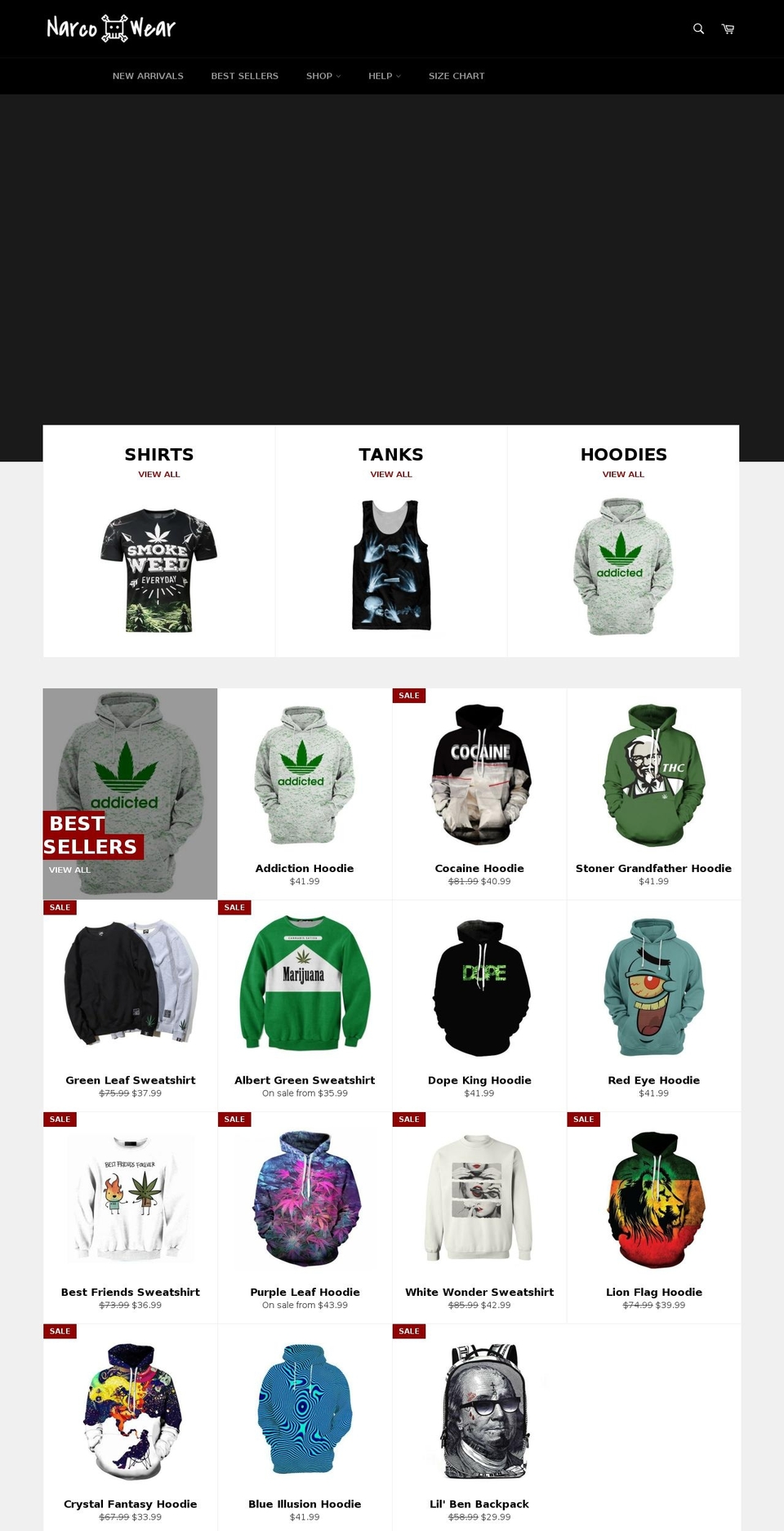 narcowear.com shopify website screenshot