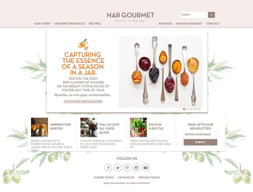 nargurme.com shopify website screenshot